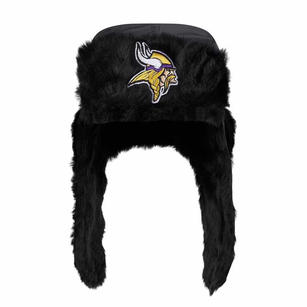 Men's New Era Black Minnesota Vikings Trapper Hat - Picture 2 of 4